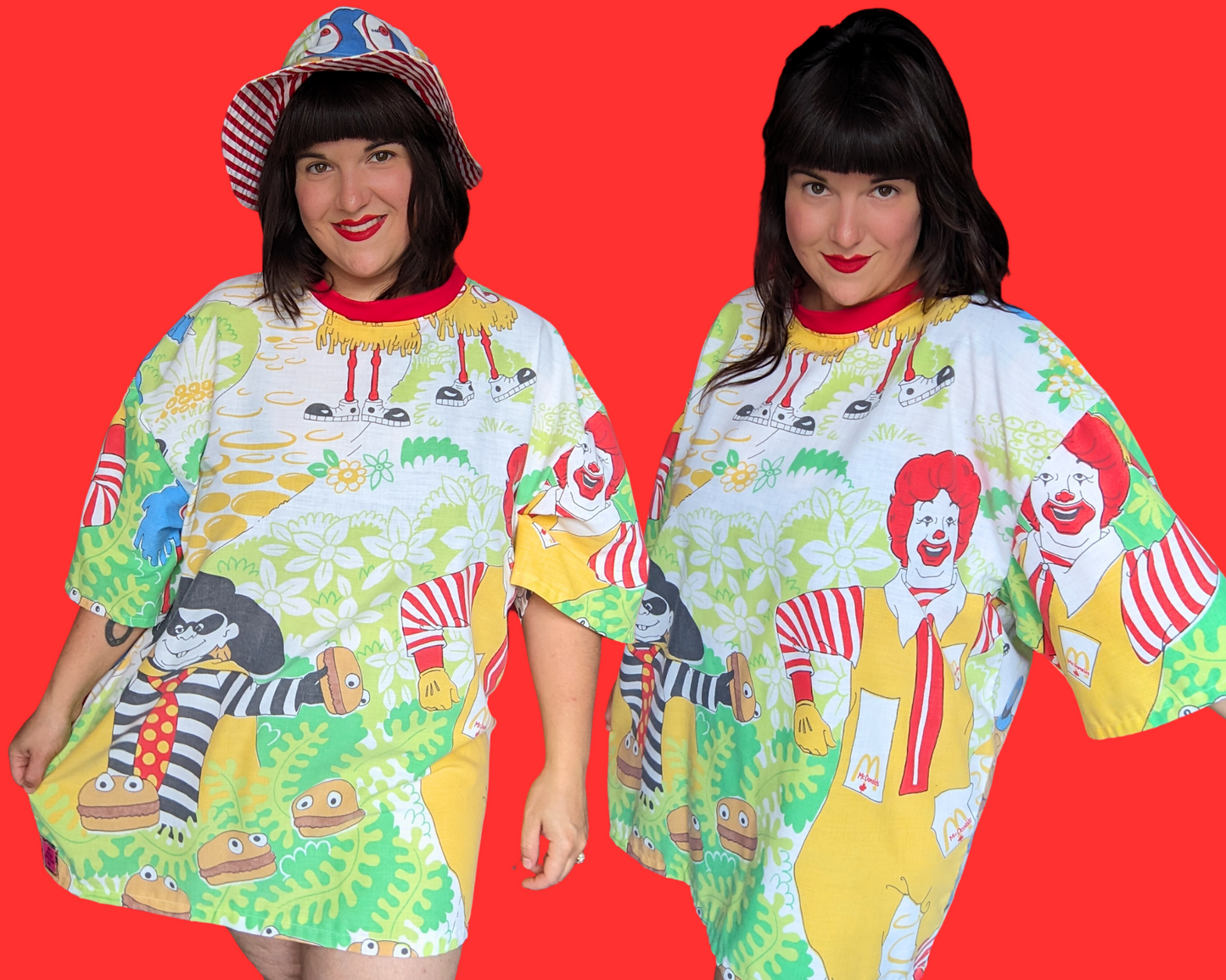 Fait à la main, Upcycled Strawberry Shortcake T-shirt surdimensionné XL