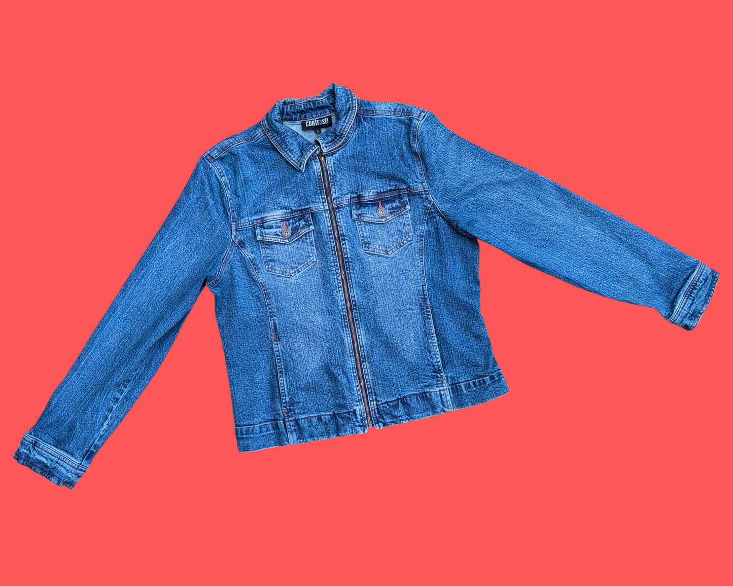 Veste en jean Ghostbusters faite à la main et recyclée, taille L