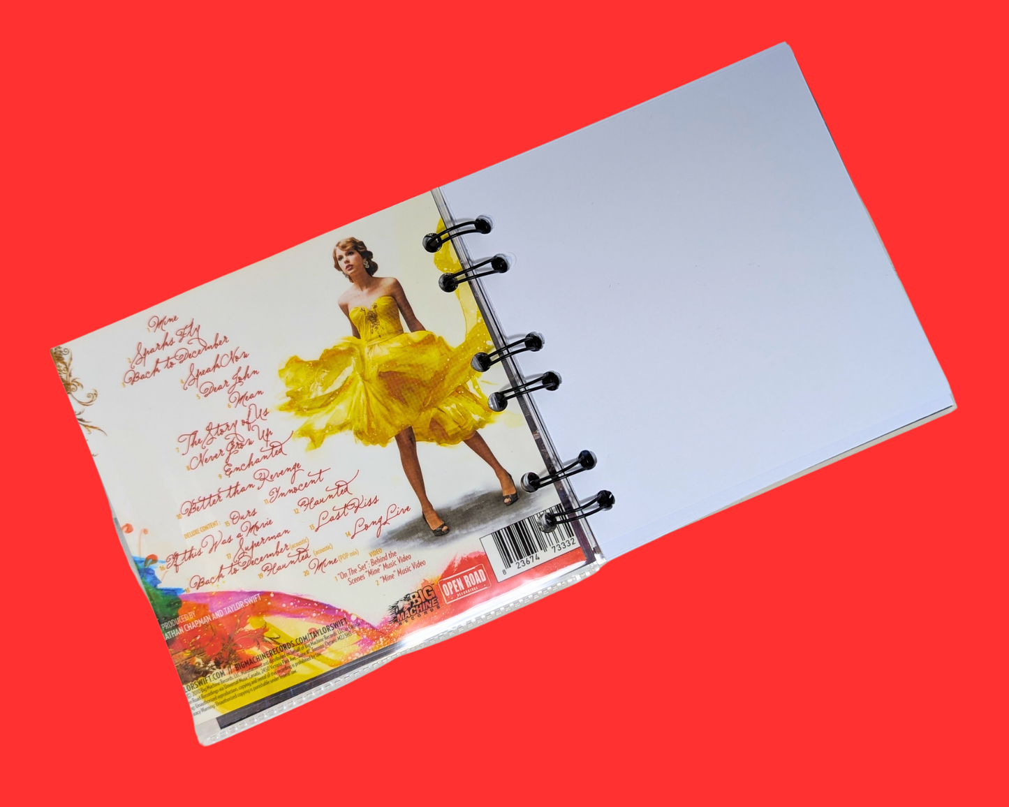 Taylor Swift, carnet de notes Speak Now