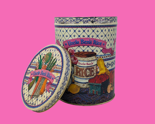 Boîte en fer blanc vintage Uncle Ben's des années 1990