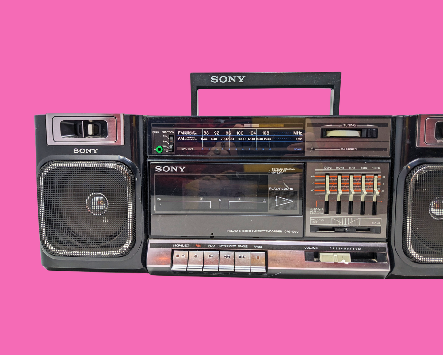Radio Sony vintage des années 1990, lecteur de cassettes ne fonctionnant pas