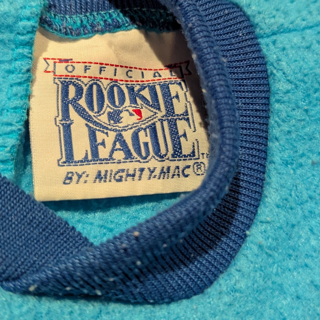 Vintage 1990's Rookie League, Blue Jays Baseball Team Fleece Sweater for Kids 12 Months