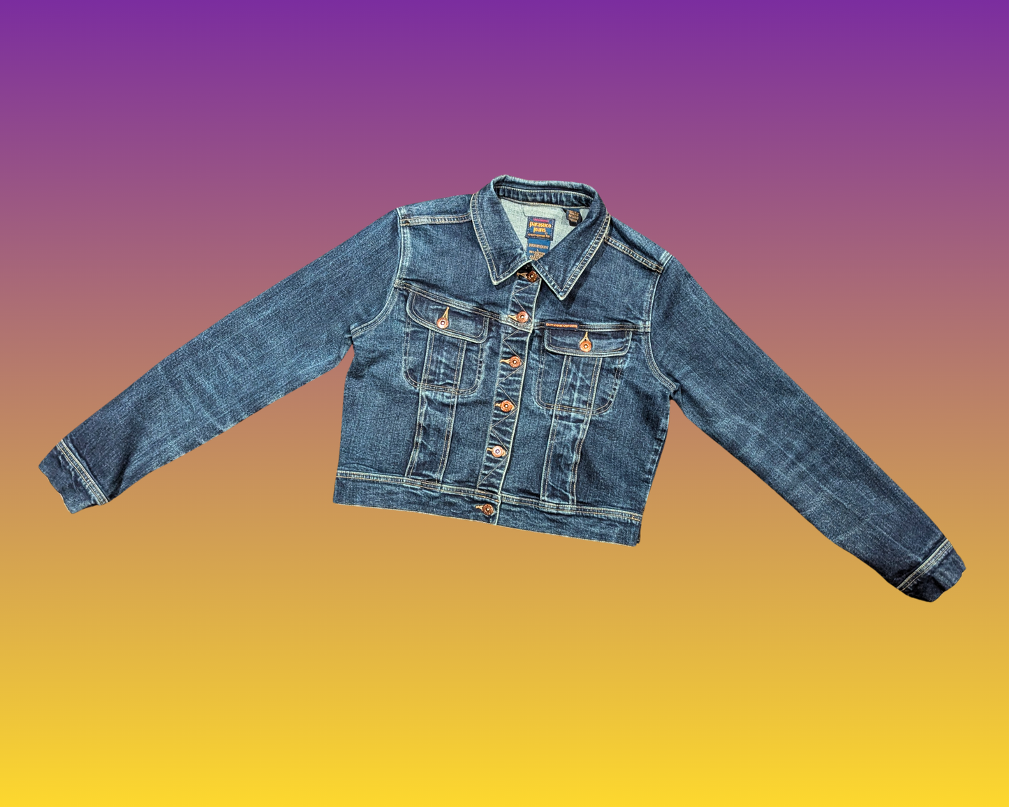 Handmade, Upcycled KISS Denim Jacket Size L for Women