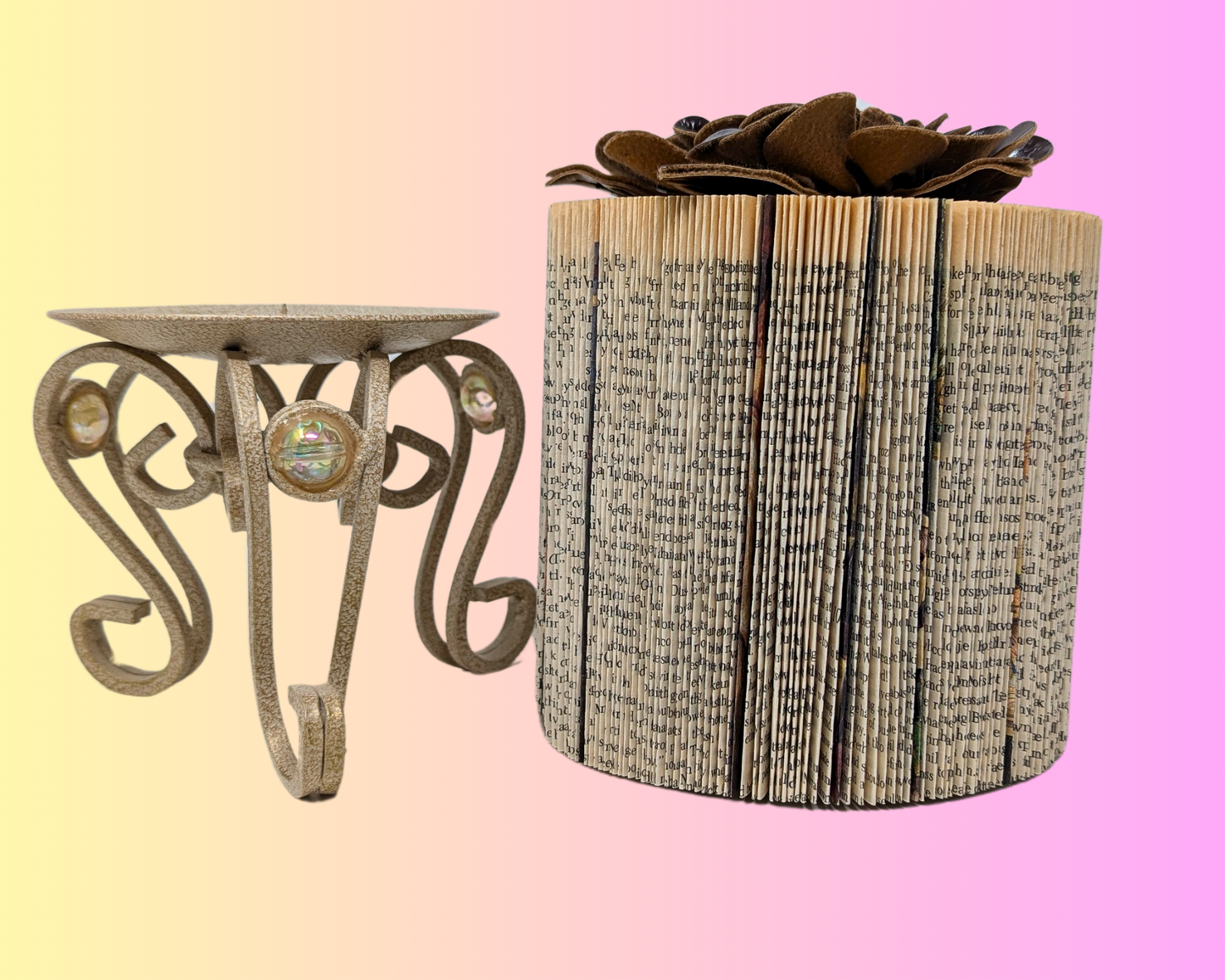 Handmade and Upcycled Book Folding Art Sculpture