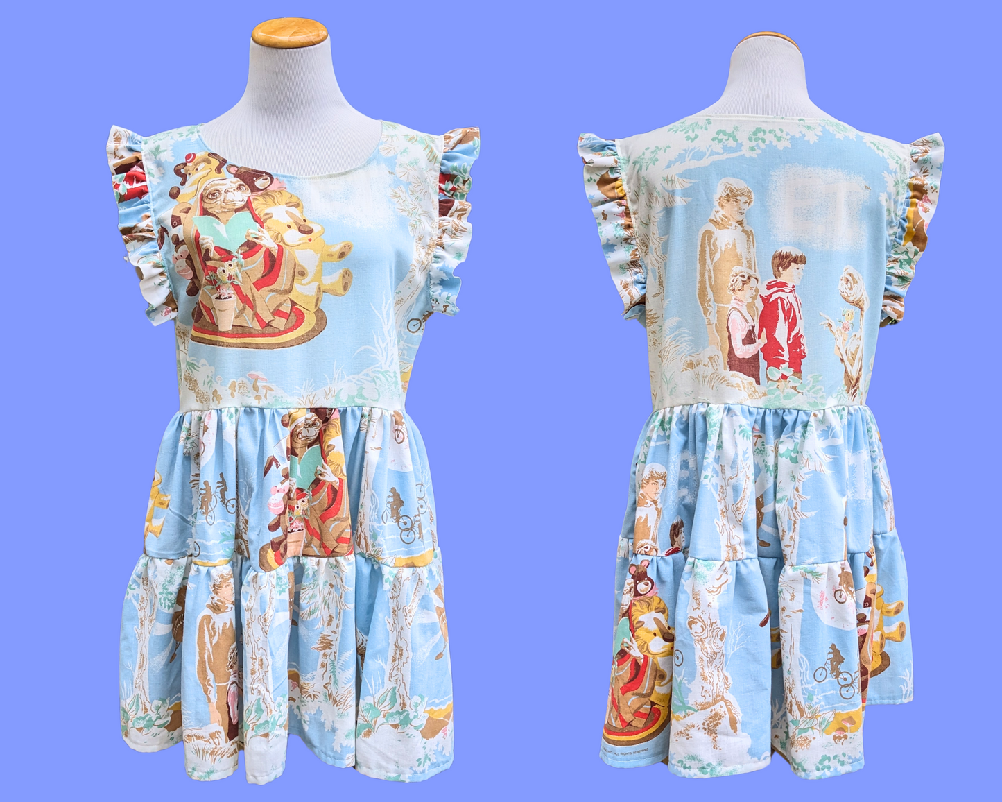 Handmade, Upcycled Vintage E.T Bedsheet Dress Size M