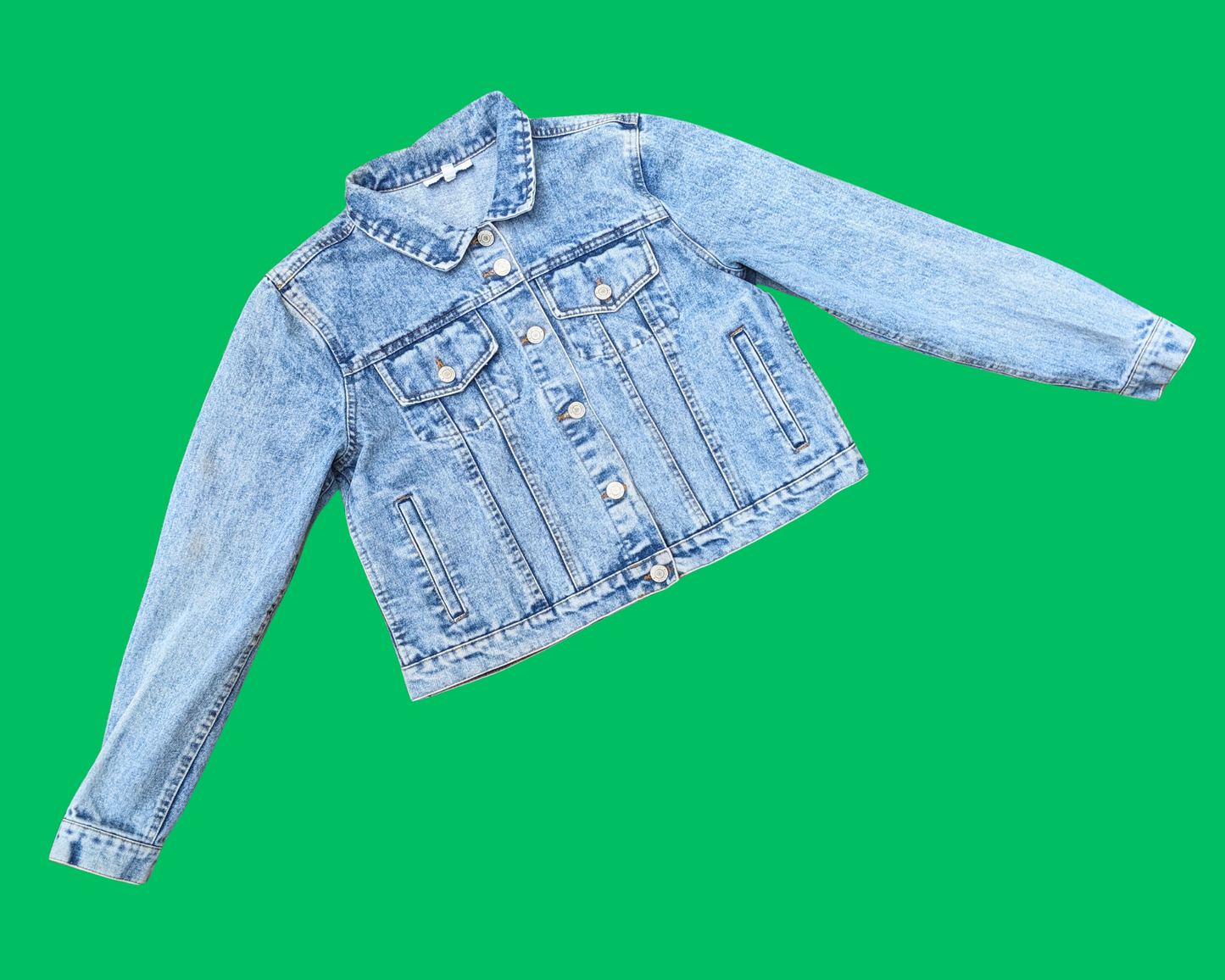 Handmade, Upcycled Jason and Freddy Taking a Selfie Denim Jacket Size L