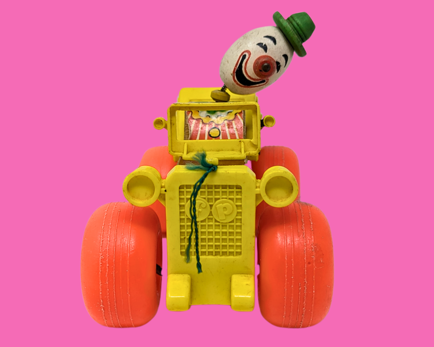 Voiture clown de cirque Fisher Price vintage des années 1960