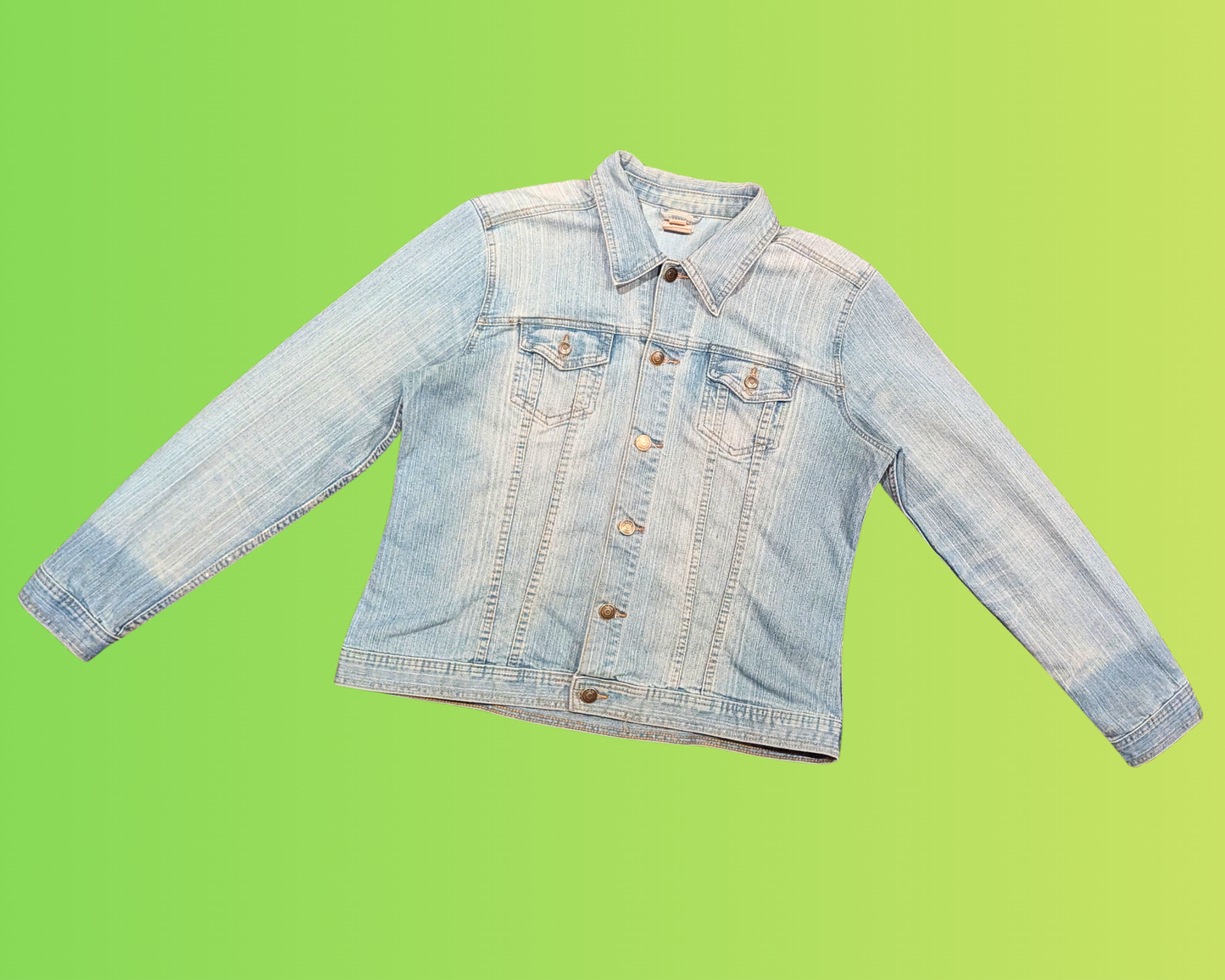 Veste en jean Led Zeppelin faite main et recyclée, taille L-XL
