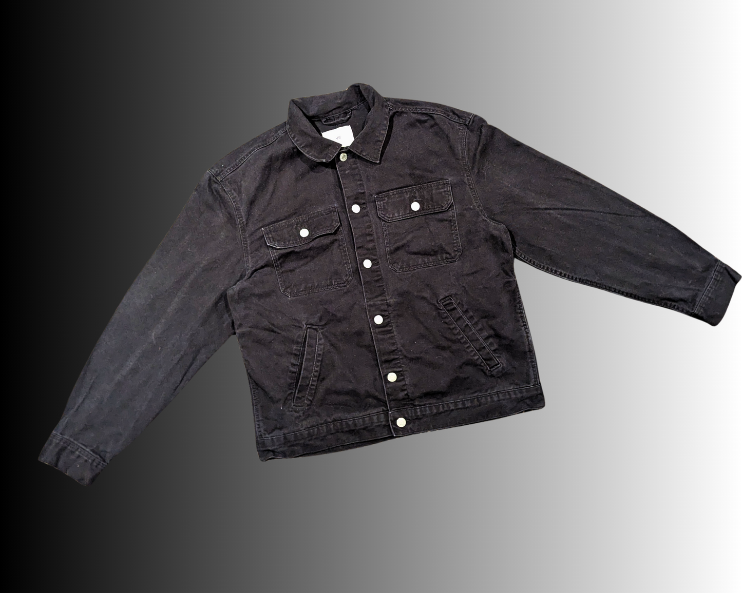 Handmade, Upcycled Black, Grumpy Cat Denim Jacket Size L