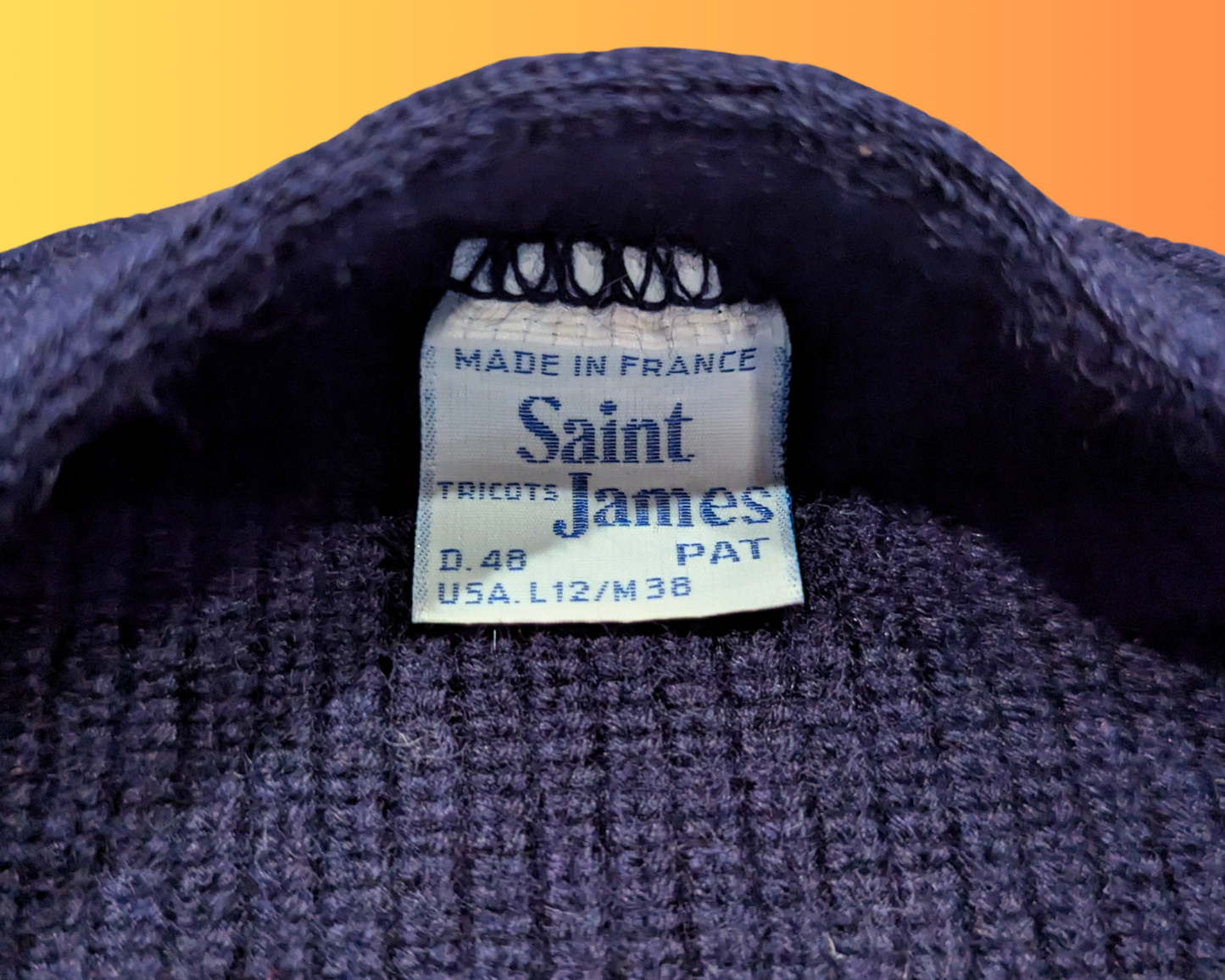 Vintage 1990's Saint-James Tricot, Knit Sweater Vest, Made in France Size L