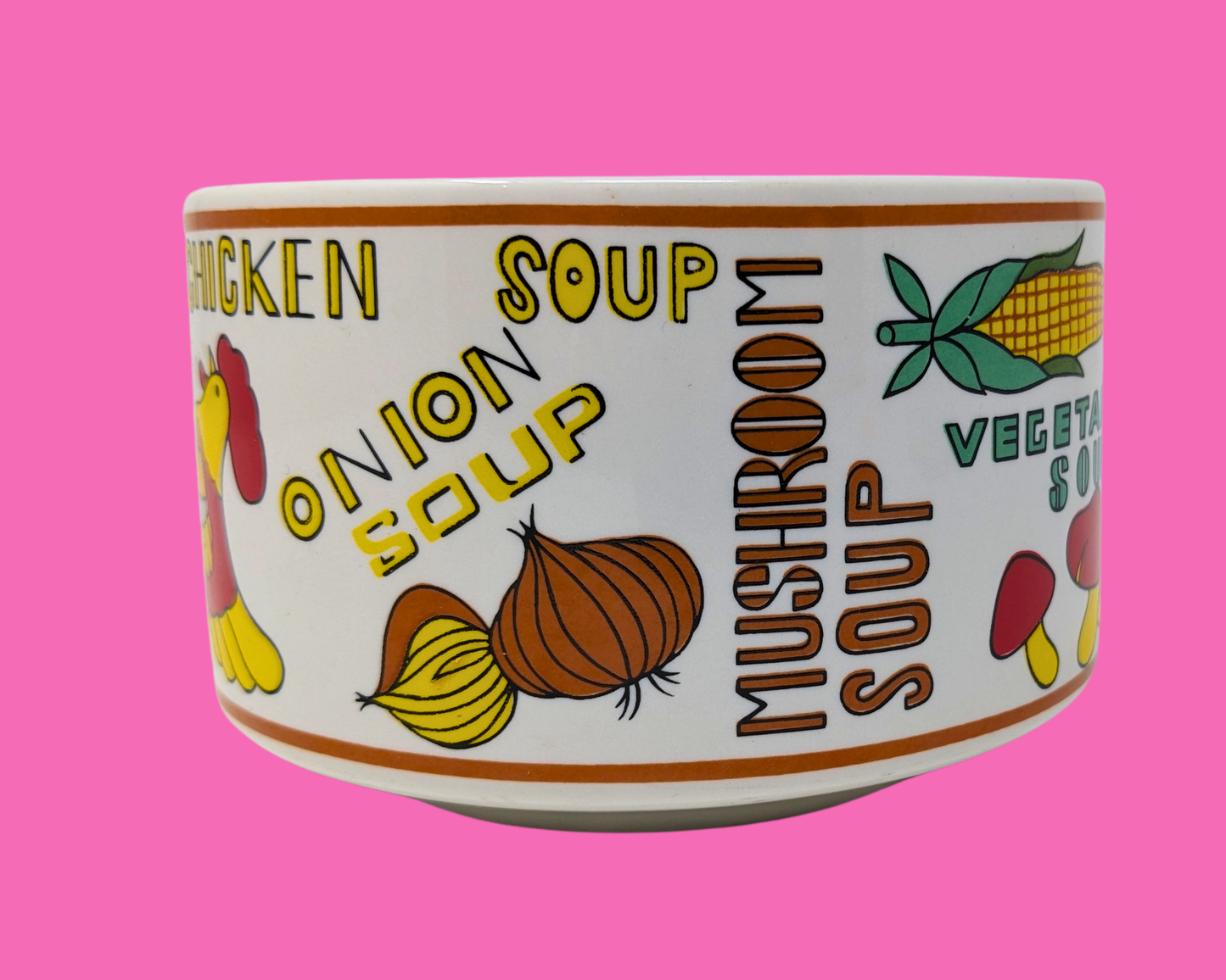 Bol à soupe vintage des années 1980, mignon et kitsch