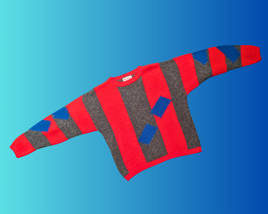 Pull en tricot rétro vintage des années 1970, taille M
