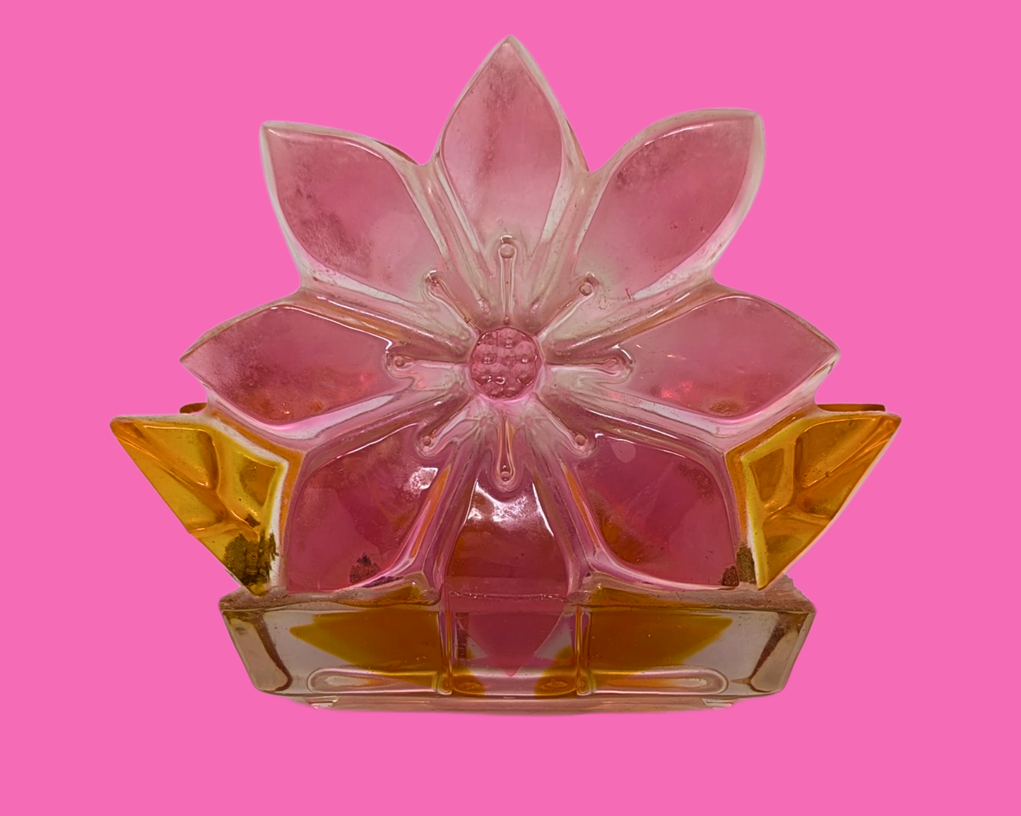 Porte-serviettes vintage en plastique à motif floral des années 1970