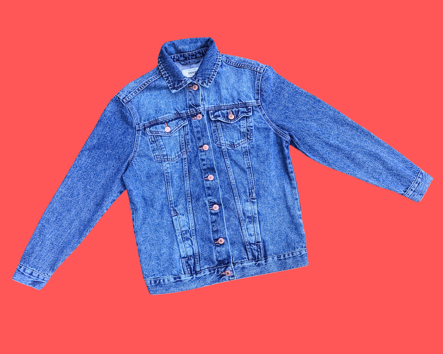 Veste en jean Playboy recyclée et faite à la main, taille US 4 (M)