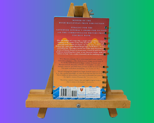 Carnet de notes fait main et recyclé du roman L'Odyssée de Pi de Yann Martel