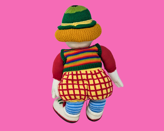 Grande peluche clown faite main au crochet