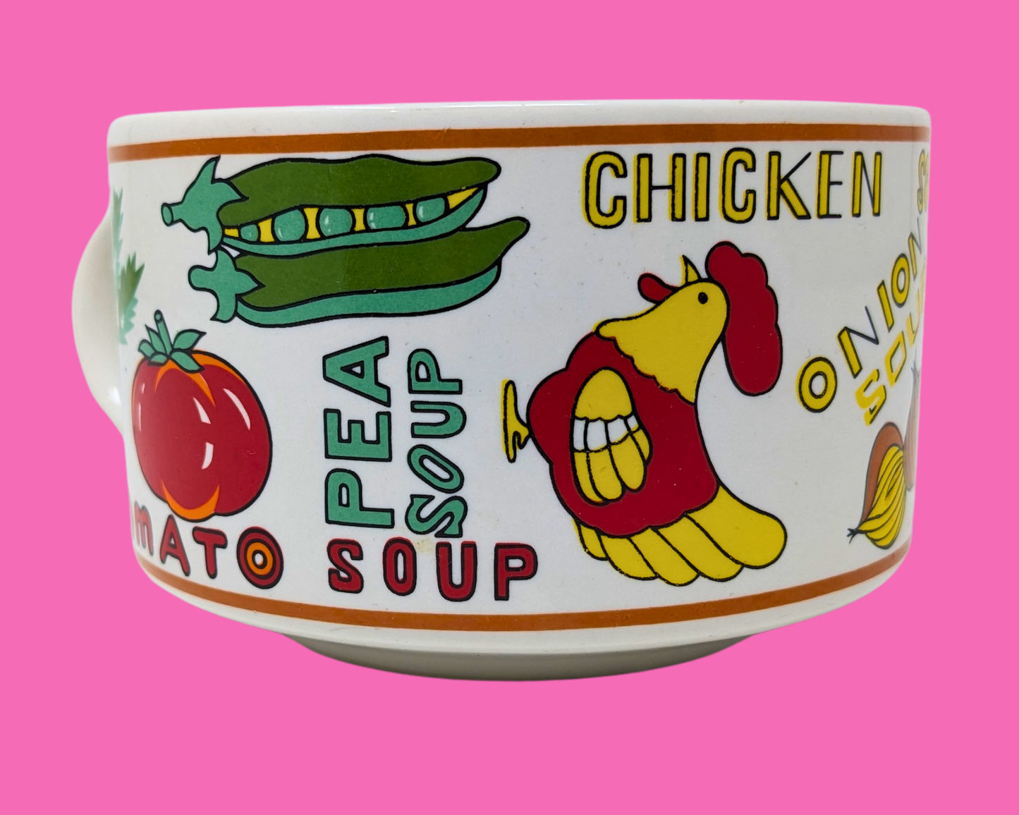 Bol à soupe vintage des années 1980, mignon et kitsch