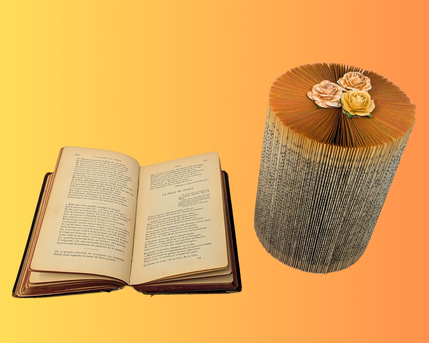 Handmade and Upcycled Book Folding Art Sculpture