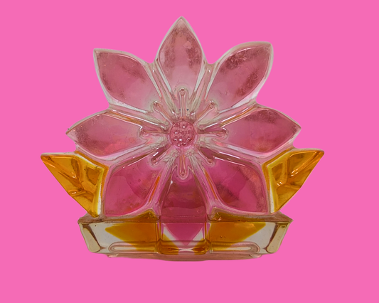 Porte-serviettes vintage en plastique à motif floral des années 1970