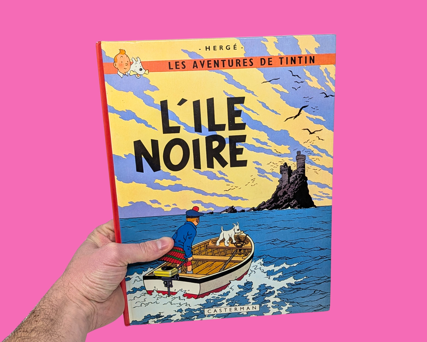 Tintin et l'Ile Noire vintage des années 1980