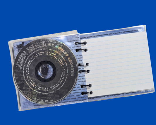 Justin Bieber, carnet de notes CD acoustique My Worlds