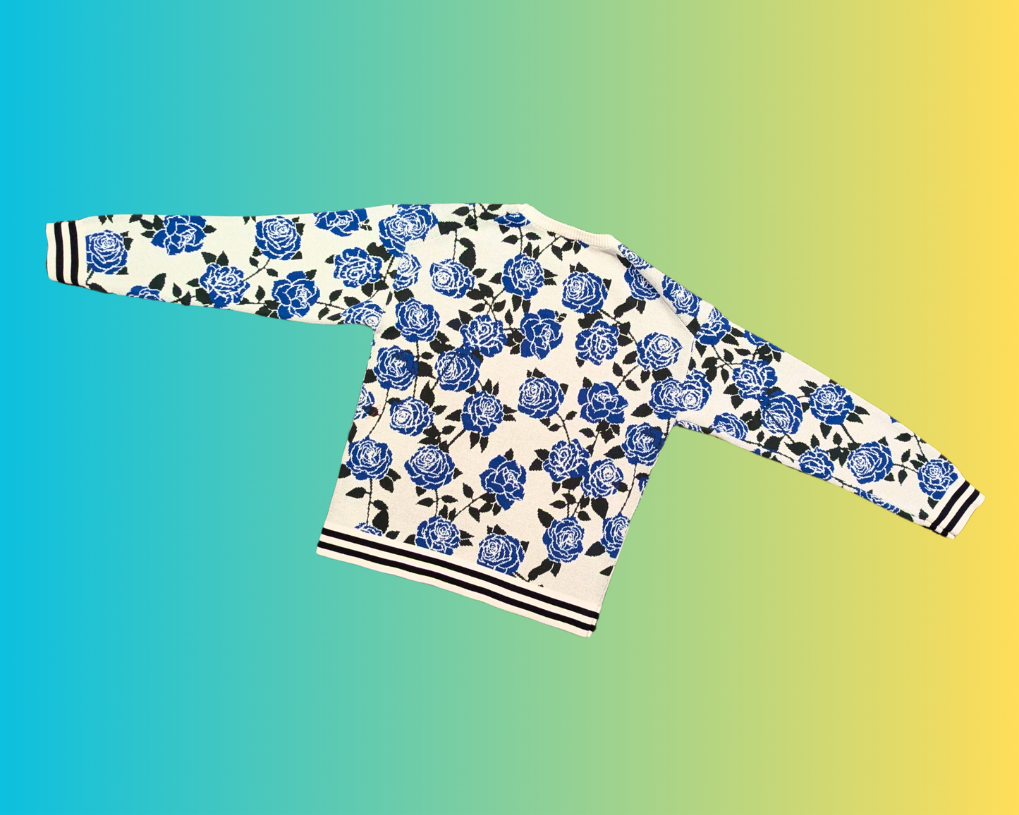 Pull fleuri bleu Y2K taille S