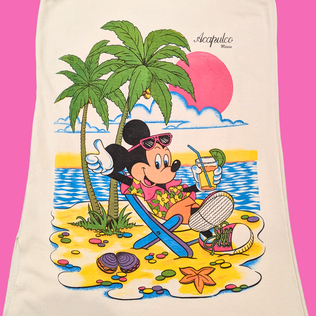 Vintage 1990's Acapulco Mexico, Mickey Mouse Tank Top Size M
