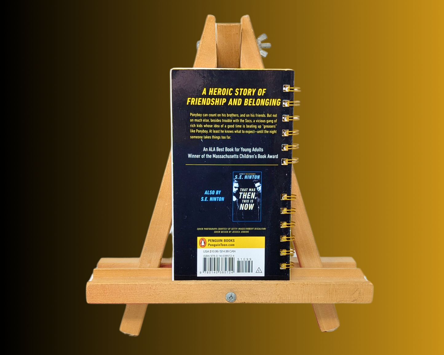 Carnet de notes fait main et recyclé du roman The Outsiders de SE Hinton