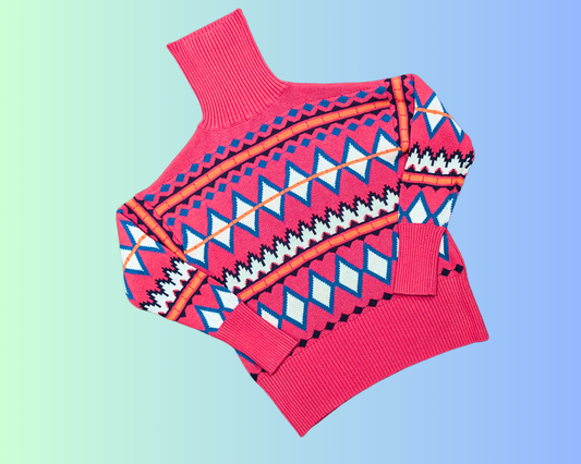 Y2K Pink Knit Turtleneck Size M