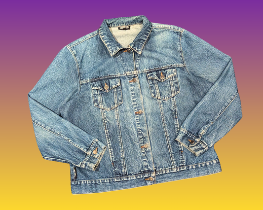 Handmade, Upcycled Moomin Denim Jacket Size XL