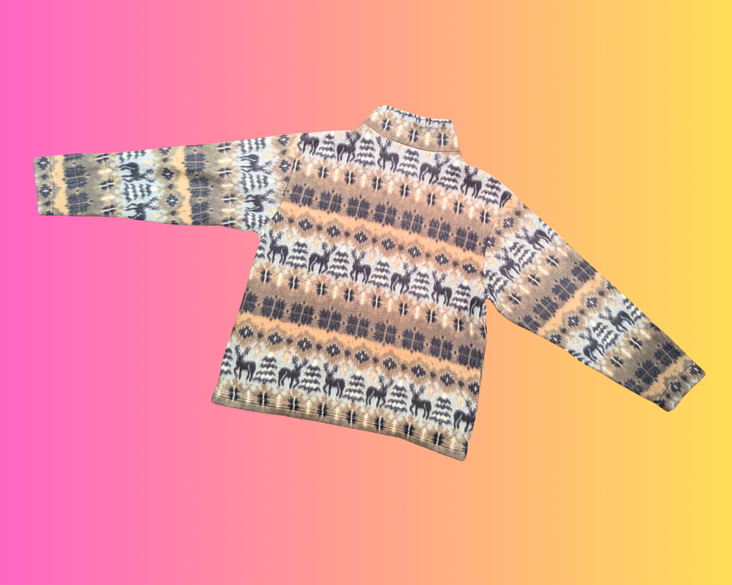 Vintage 1990's Reindeer Patterned, Soft Fleece Size L