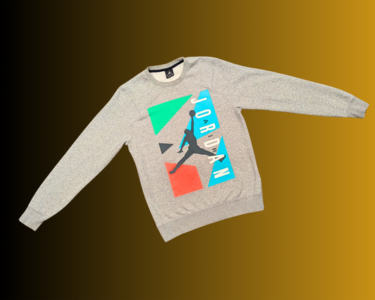Y2K Air Jordan, Gray Crewneck Size M