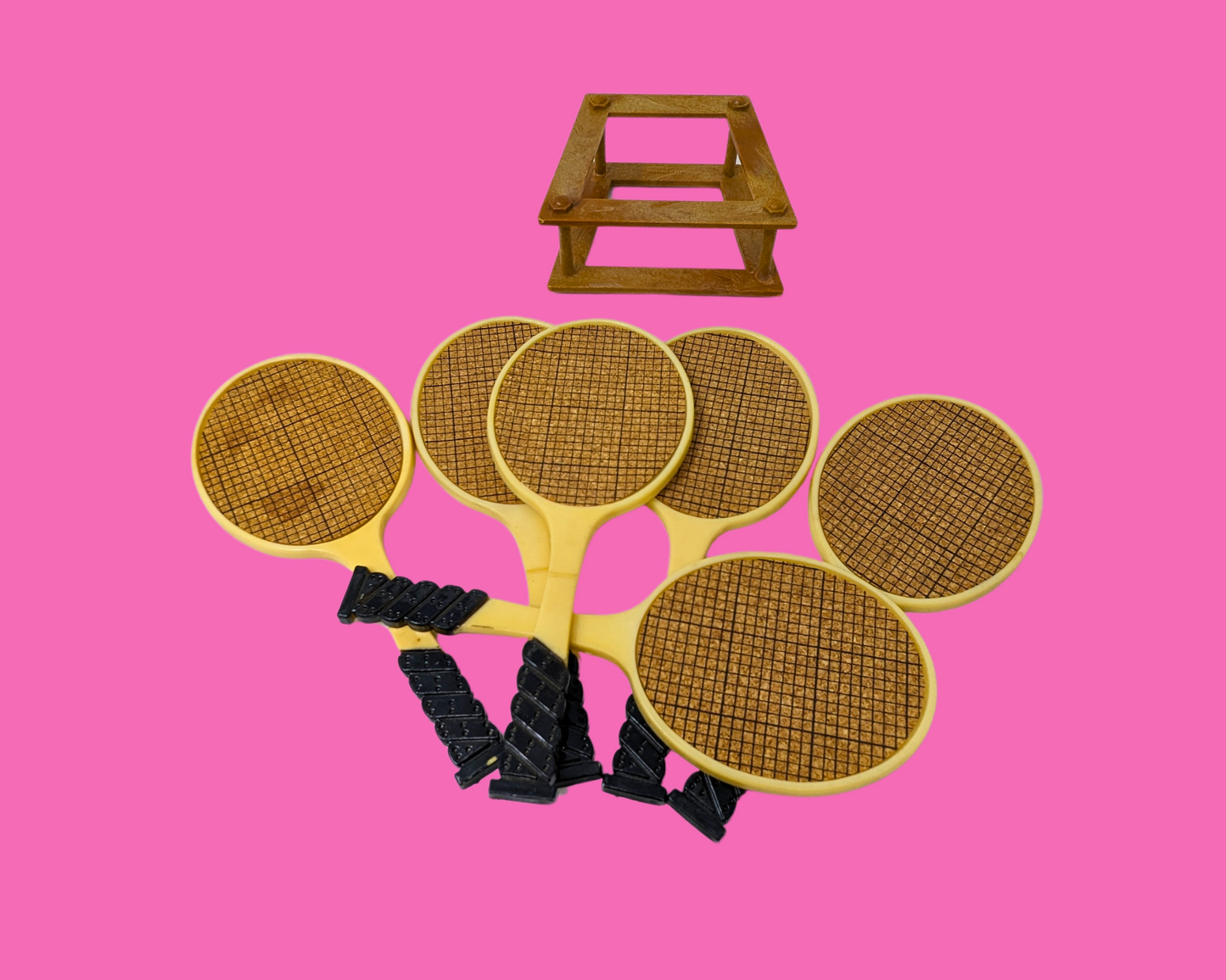 Vintage 1970's Tennis Racket Coasters