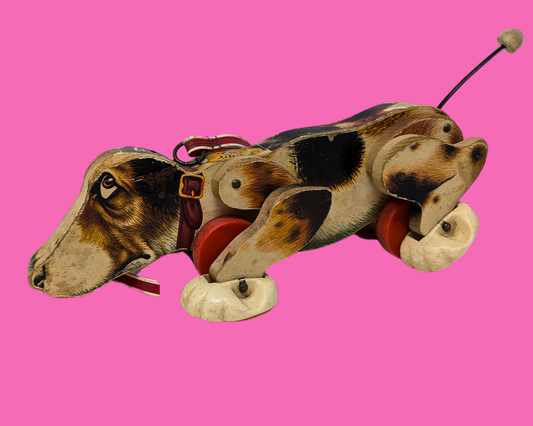 Jouet à tirer vintage Fisher Price Snoopy Dog des années 1960