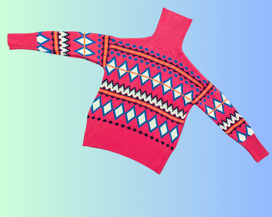 Y2K Pink Knit Turtleneck Size M