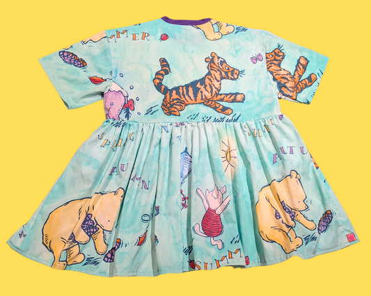 Robe t-shirt Winnie l'ourson Disney faite à la main et recyclée, taille 2XL