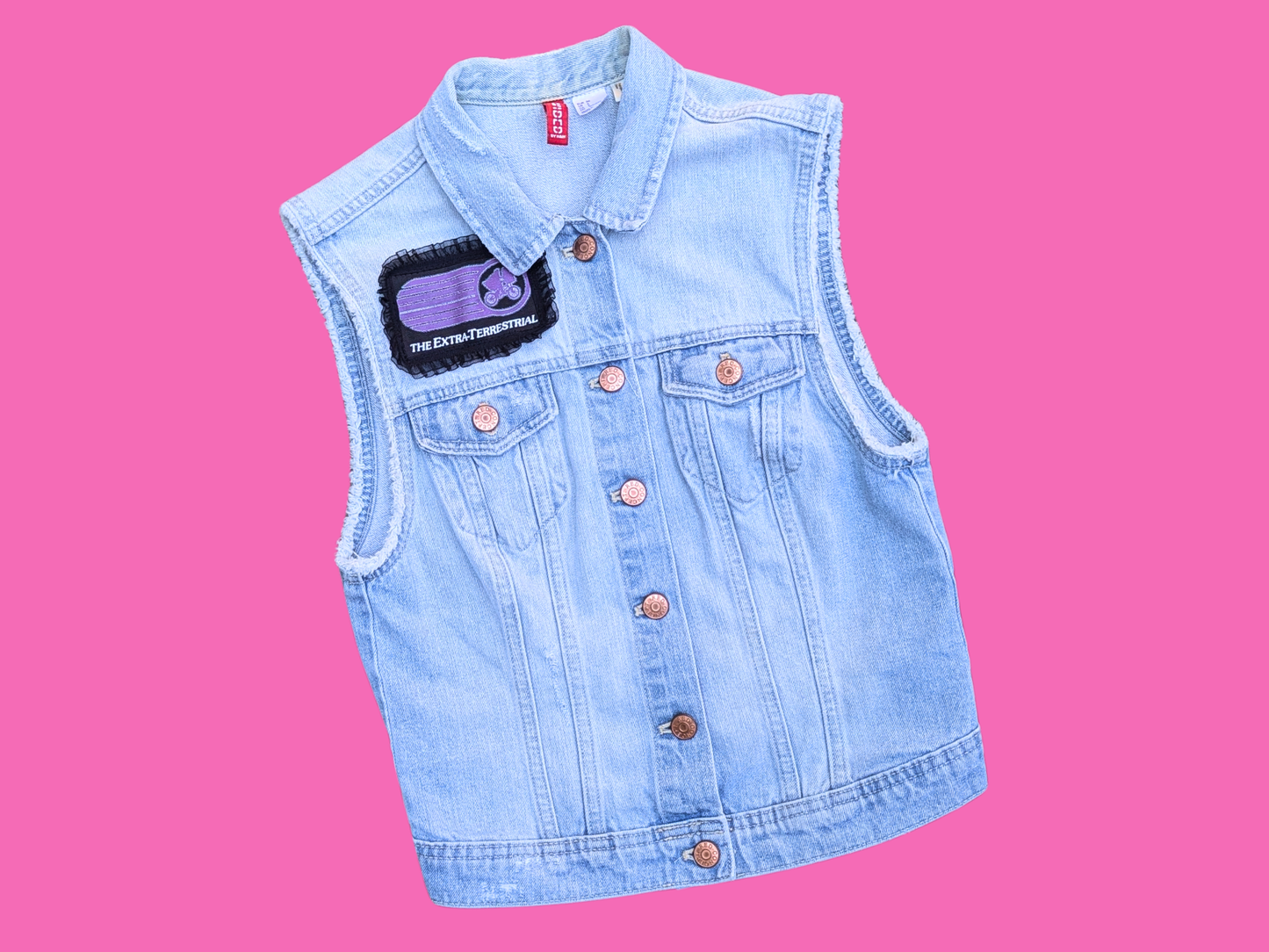 Handmade, Upcycled E.T The Extra Terrestrial Vest Jacket Size XS