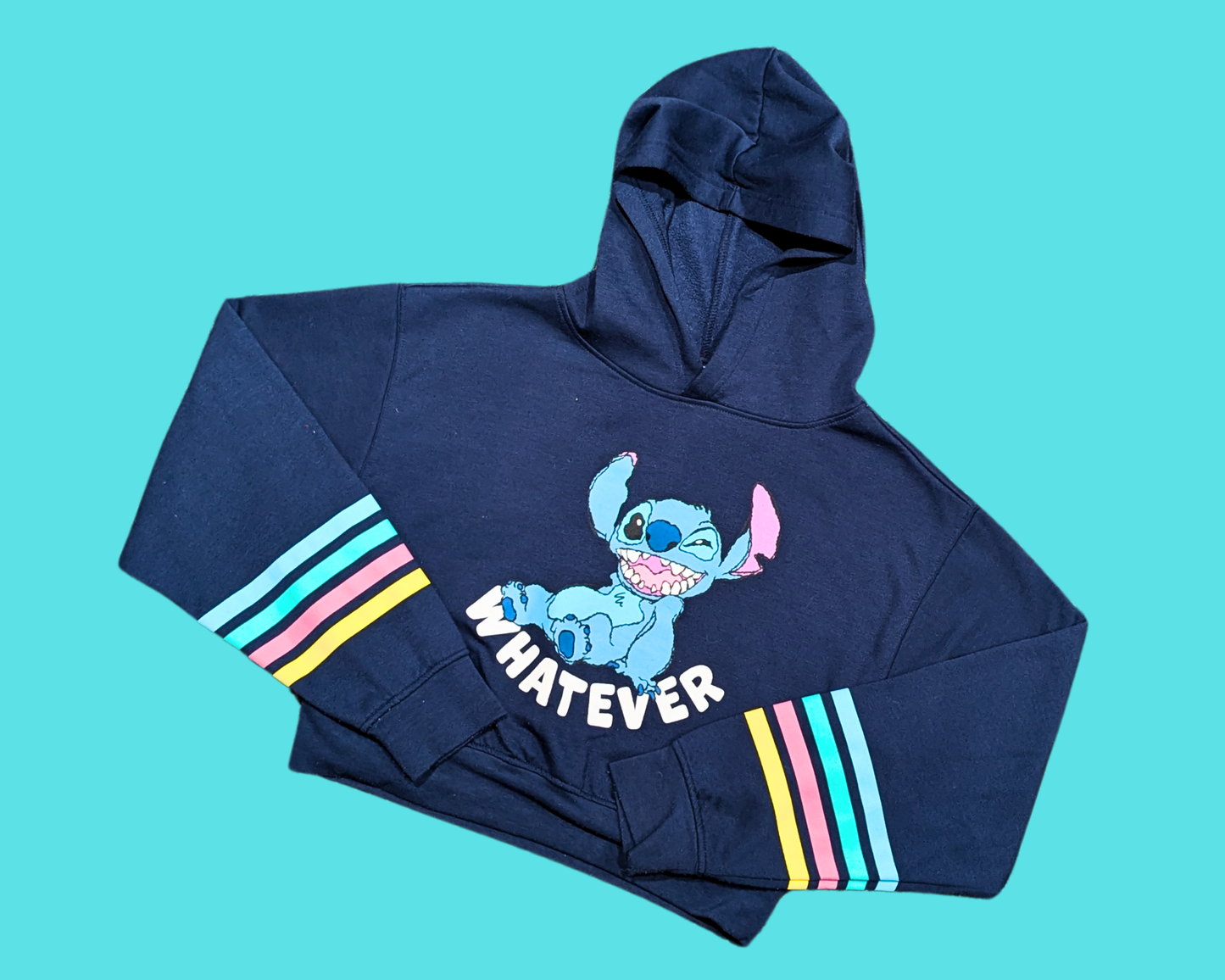 Y2K Disney Lilo & Stitch, Whatever, Crop Hoodie Size L