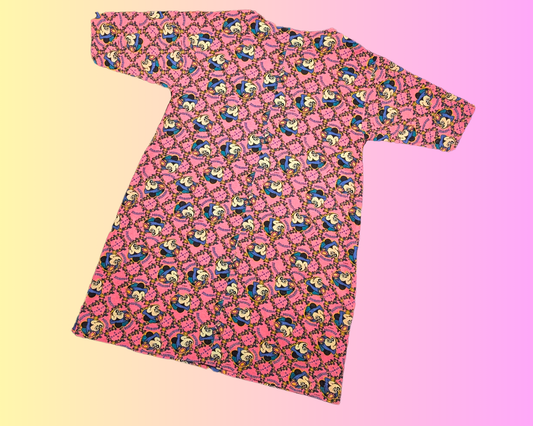 Robe longue vintage des années 1990, faite à la main, motif Minnie Mouse, Disney, taille M