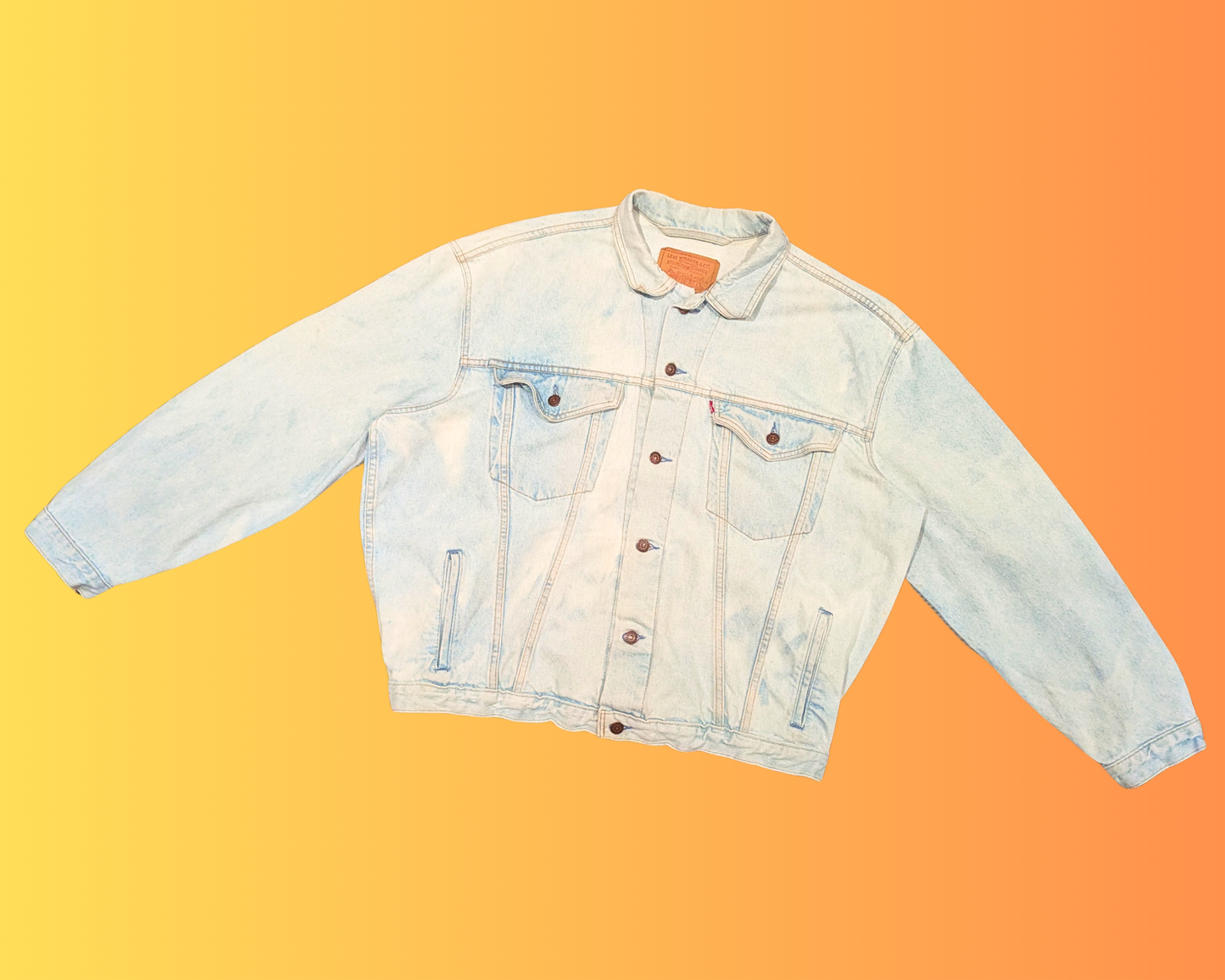 Veste en jean Levi's David Bowie recyclée et faite à la main, taille XL