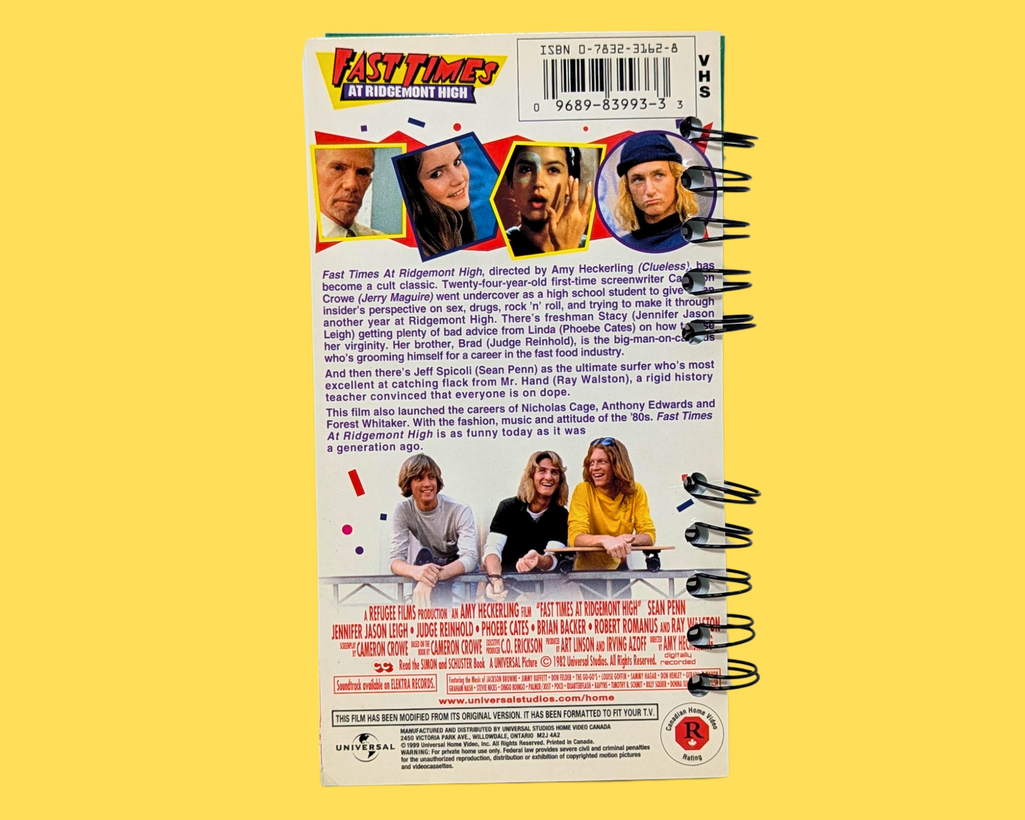 Carnet de notes VHS du film Ça chauffe au lycée Ridgemont