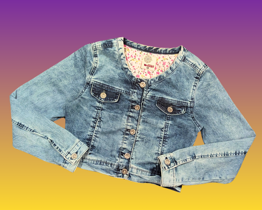 Handmade, Upcycled Hello Kitty and Friends Denim Jacket Size M For Kids