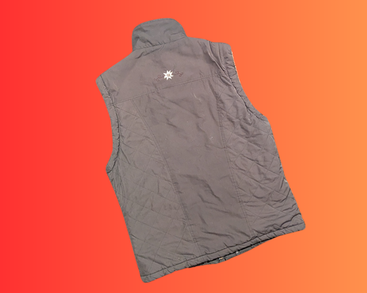 Gilet Y2K Vuarnet brodé de fleurs d'edelweiss, taille M