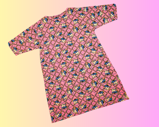 Robe longue vintage des années 1990, faite à la main, motif Minnie Mouse, Disney, taille M