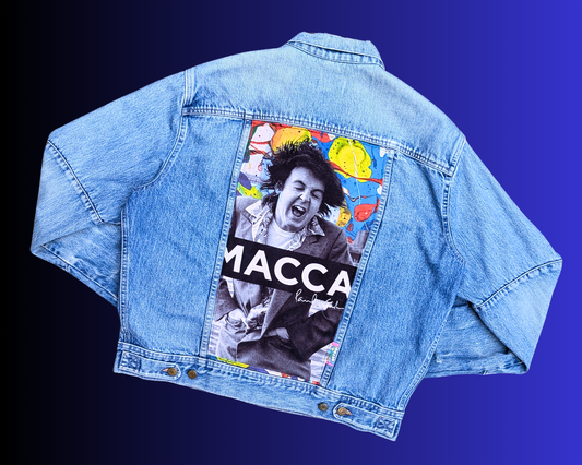 Handmade, Upcycled Paul McCartney Denim Jacket Size XL