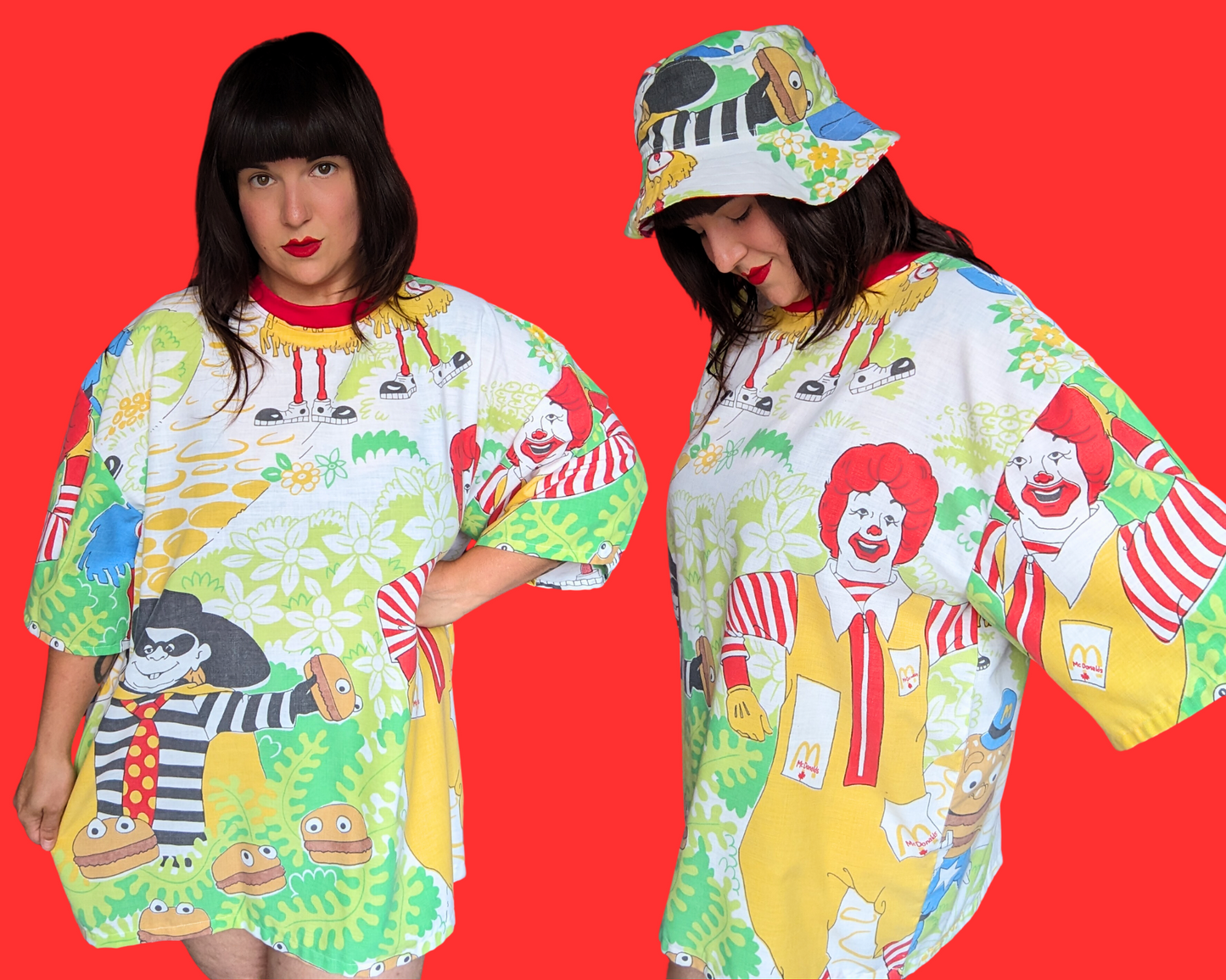 Fait à la main, Upcycled Strawberry Shortcake T-shirt surdimensionné XL