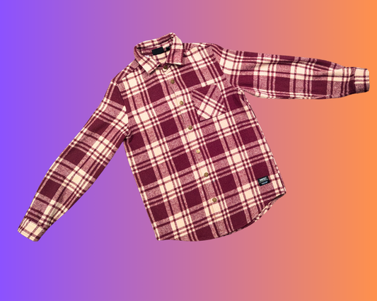 Y2K Plaid Purple WESC Shirt Size S Men