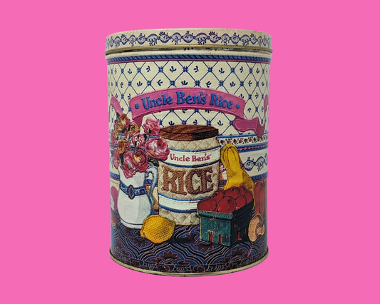 Boîte en fer blanc vintage Uncle Ben's des années 1990