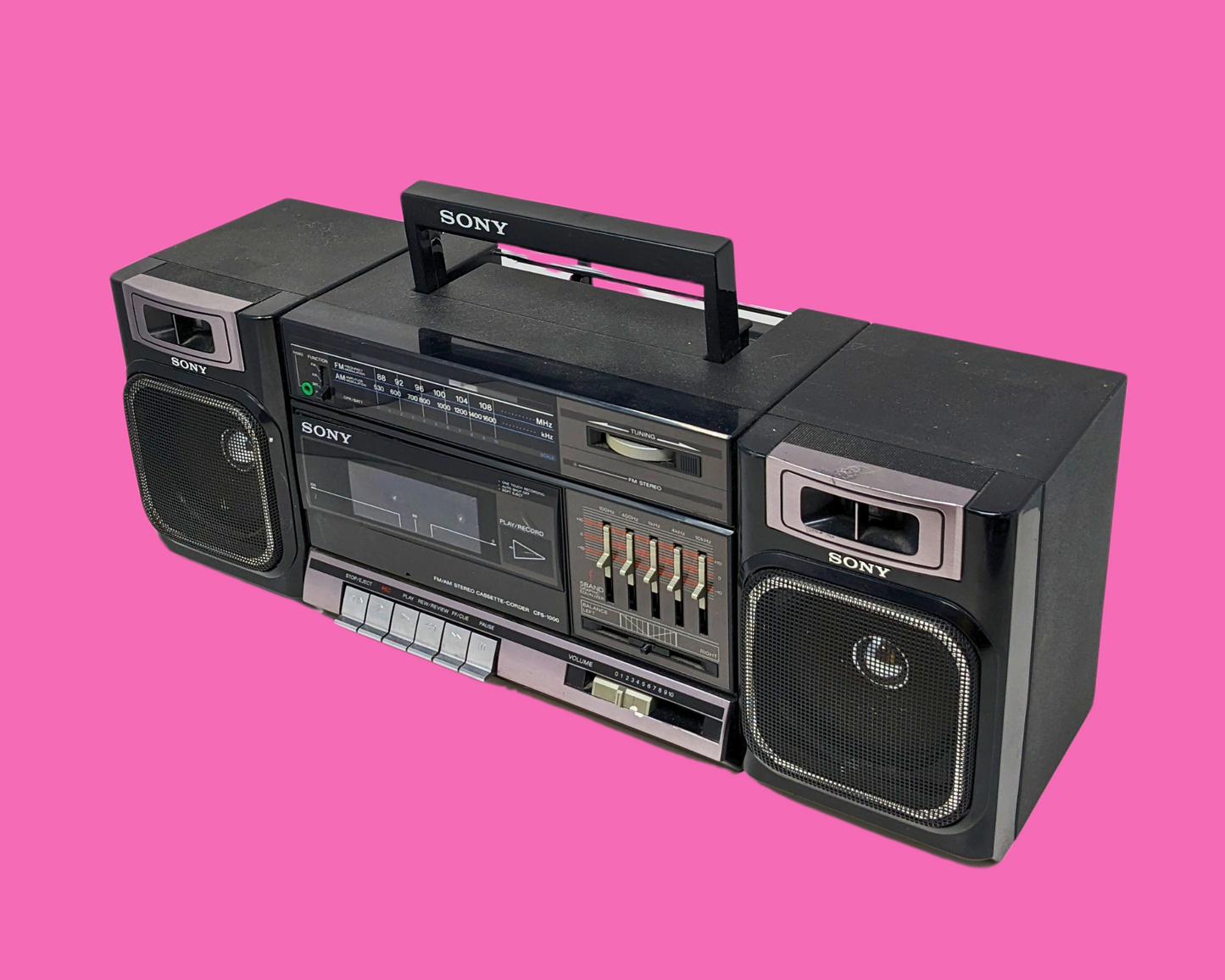 Radio Sony vintage des années 1990, lecteur de cassettes ne fonctionnant pas