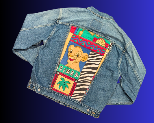 Veste en jean Levi's Le Roi Lion, fabriquée à la main et recyclée, taille L